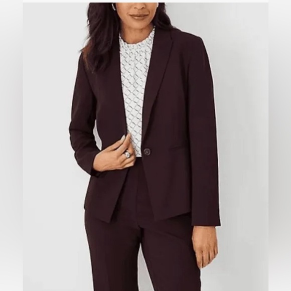 Anne Taylor Full Suit in Plum - Picture 1 of 9